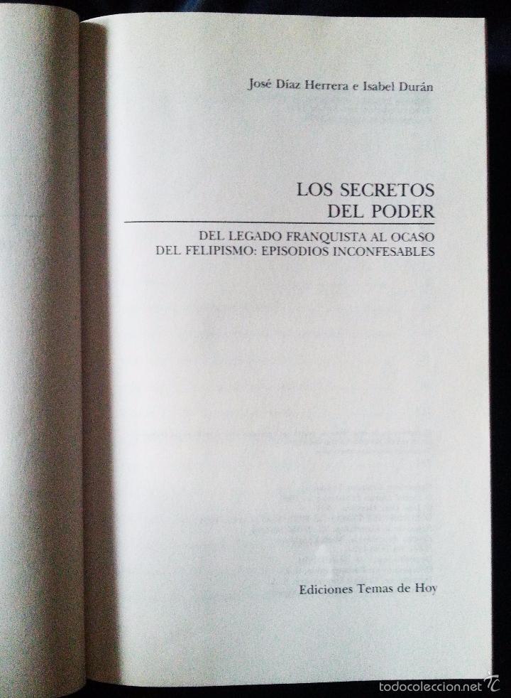Libros de segunda mano: LOS SECRETOS DEL PODER - JOSE DIAZ e ISABEL DURAN - TH 1994 - Foto 2