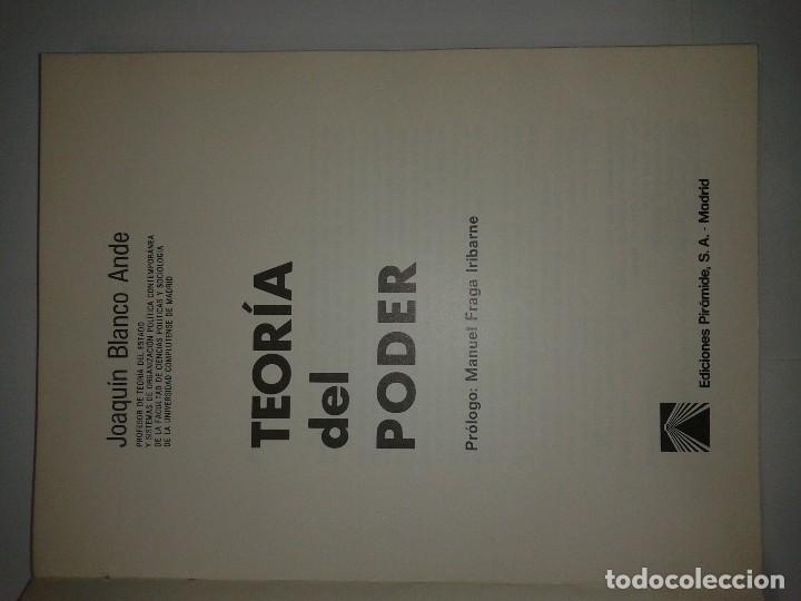 Libros de segunda mano: TEOR&Iacute;A DEL PODER 1977 JOAQU&Iacute;N BLANCO ANDE 1 &ordf; EDICI&Oacute;N EDICIONES PIR&Aacute;MIDE - Foto 2