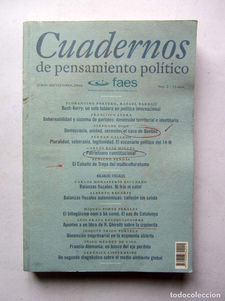 Second hand books: Cuadernos de pensamiento pol&iacute;tico. N&ordm;3 Junio-Septiembre 2004