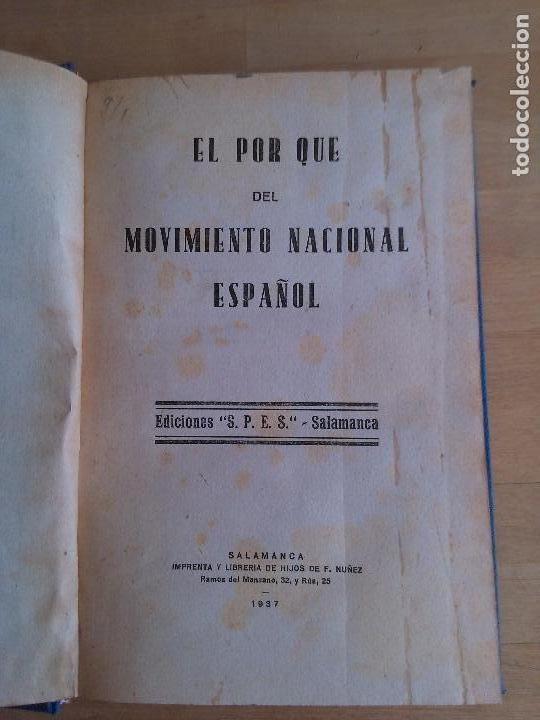 Libri di seconda mano: El por que del Movimiento Nacional Espa&ntilde;ol.