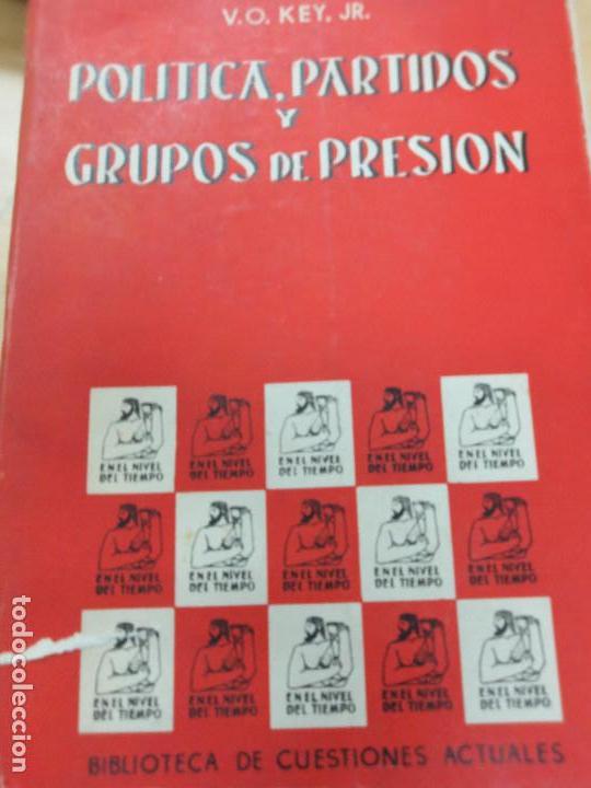 Libros de segunda mano: POLITICA, PARTIDOS Y GRUPOS DE PRESIONV.O. KEY, JR  A&Ntilde;O 1962