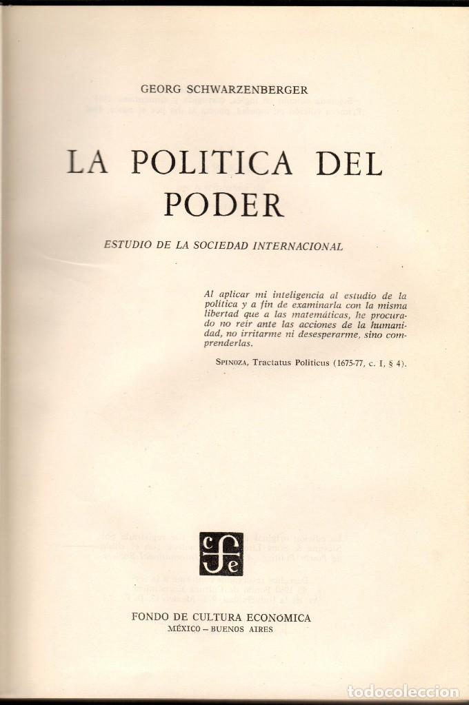 Libros de segunda mano: LA POL&Iacute;TICA DEL PODER / G. SCHWARZENBERGER - Foto 1