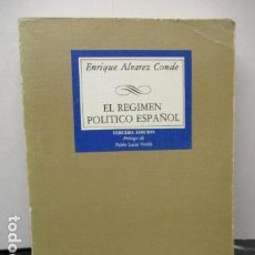 Libros de segunda mano: EL RÉGIMEN POLÍTICO ESPAÑOL ÁLVAREZ CONDE ENRIQUE. Lote 159263482