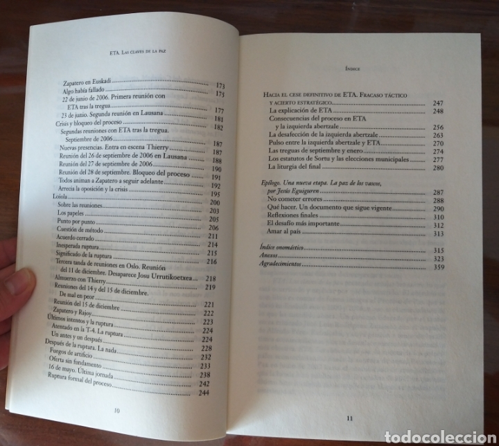 Libros de segunda mano: ETA LAS CLAVES DE LA PAZ. CONFESIONES DE UN NEGOCIADOR. J. EGUIGUREN. L. R. AIZPEOLEA. 2011. - Foto 5 - 298094938
