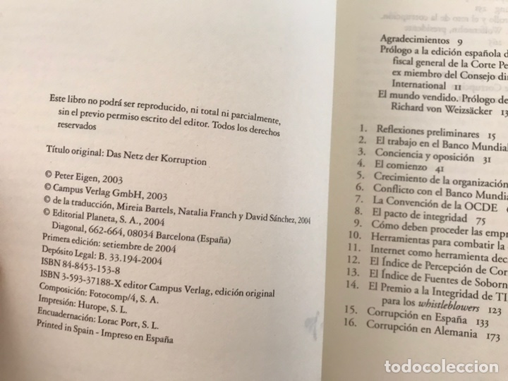Libros de segunda mano: Las redes de la corrupci&oacute;n. Peter Eigen. Como nuevo - Foto 5