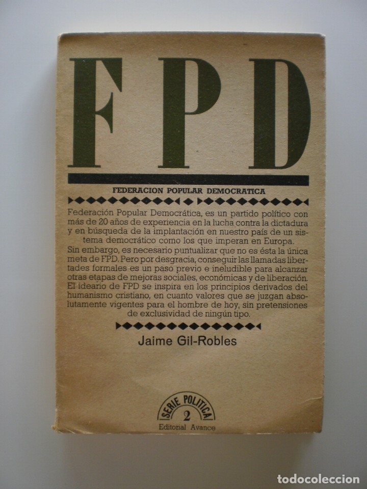 Libros de segunda mano: FEDERACION POPULAR DEMOCRATICA - Foto 1
