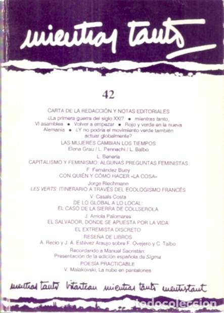 Libros de segunda mano: Mientras Tanto, 42 - VV.AA. - Foto 1