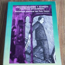 Libros de segunda mano: POSTFRANQUISMO Y FUERZAS POLÍTICAS EN EUSKADI - SOCIOLOGÍA ELECTORAL DEL PAÍS VASCO. Lote 193029233