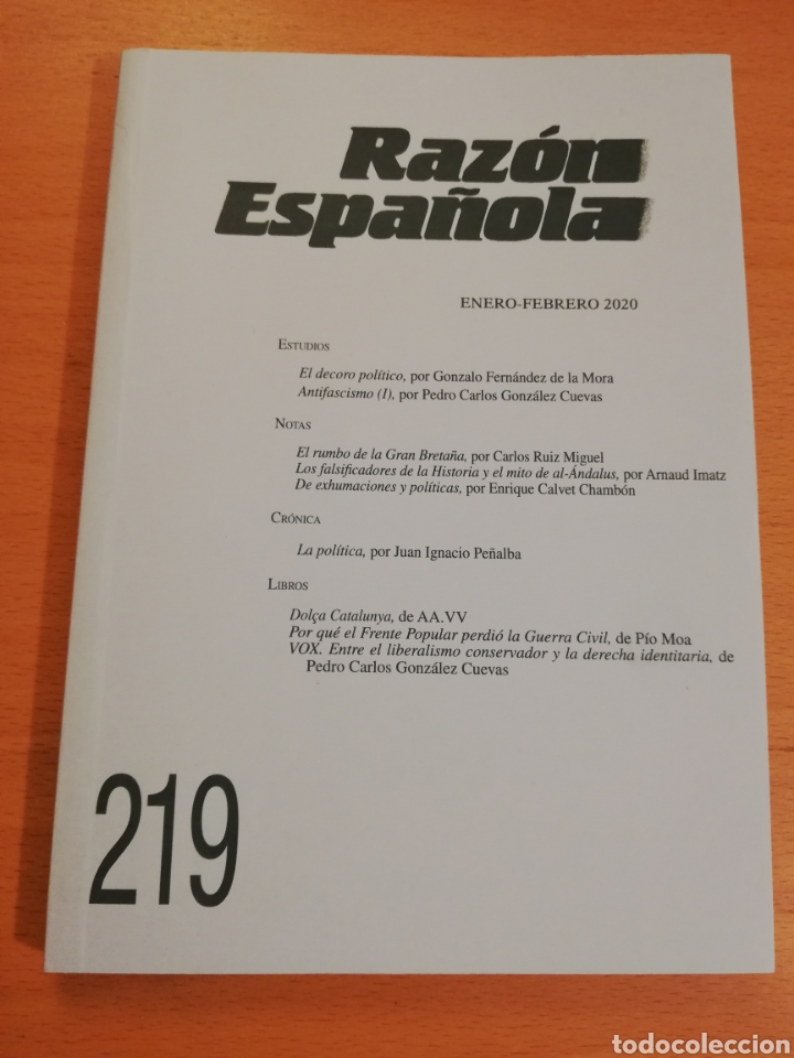Libri di seconda mano: RAZ&Oacute;N ESPA&Ntilde;OLA N&ordm; 219. ENERO - FEBRERO 2020