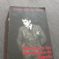 Libros de segunda mano: DISCURSO A LAS JUVENTUDES ESPAÑOLAS. RAMIRO LEDESMA RAMOS .. Lote 199295933