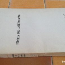 Libros de segunda mano: ERRORES DEL ANTICOMUNISMO - AURELE KOLNAI - 1952 RIALP X203