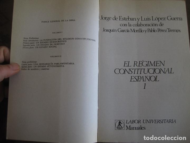 Libros de segunda mano: Varios - El régimen constitucional español. Labor 1980 - Foto 2 - 237023010