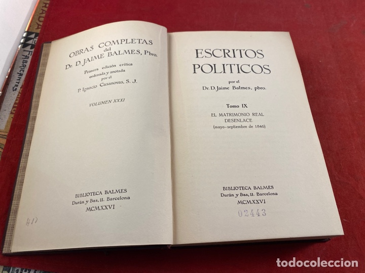 Libros de segunda mano: BALMES. Escritos Pol&iacute;ticos - Foto 3
