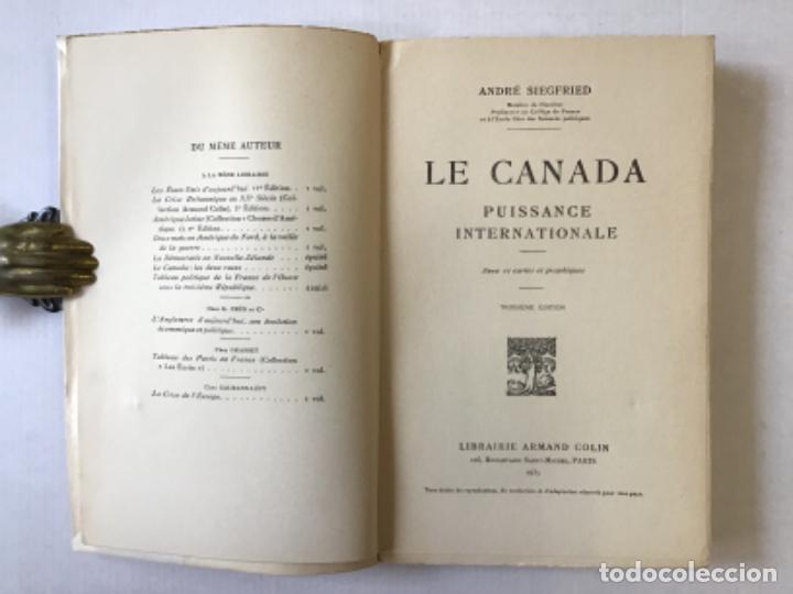 Libros de segunda mano: LE CANADA. Puissance internationale. - SIEGFRIED, Andr&eacute;. - Foto 2