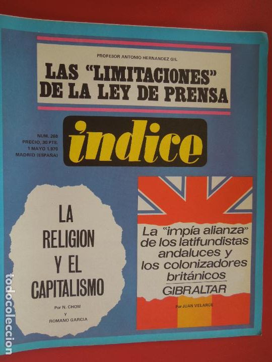 Livres d'occasion: INDICE REVISTA N&ordm; 268 - LAS LIMITACIONES DE LA LEY DE PRENSA - 05-1970