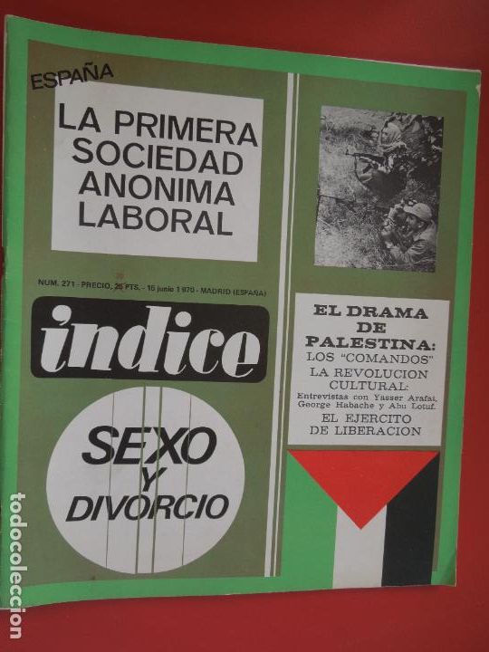 Livres d'occasion: INDICE REVISTA N&ordm; 271 - SEXO Y DIVORCIO - EL DRAMA DE PALESTINA - 06-1970