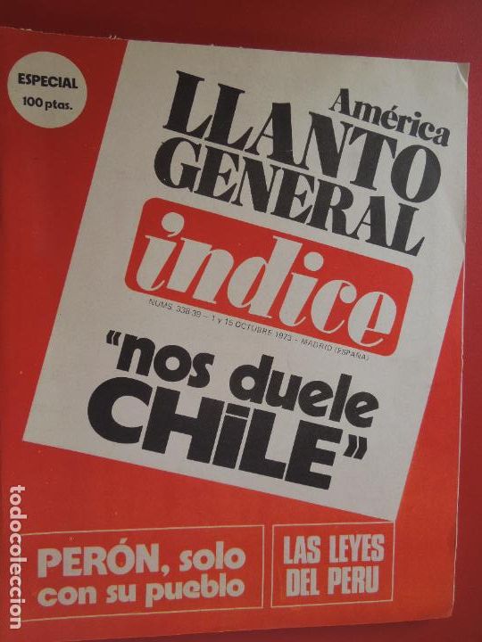 Libros de segunda mano: INDICE REVISTA N&ordm; 338-339- AMERICA LLANTO GENERAL - ESPECIAL N&ordm; DOBLE