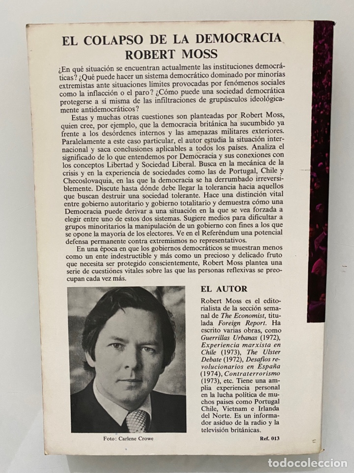 Libros de segunda mano: El colapso de la democracia - MOSS, Robert - Foto 2