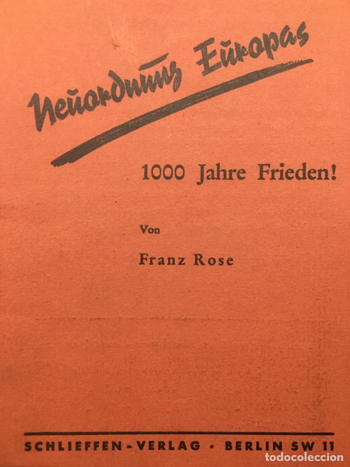 Libri di seconda mano: Neuordnung Europas, 1000 jahre frieden! FRANZ ROSE