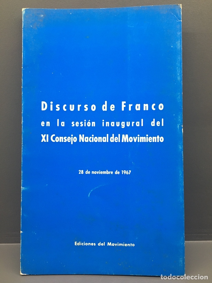 Libri di seconda mano: DISCURSO DE FRANCO SESI&Oacute;N INAUGURAL XI CONSEJO NACIONAL. 1967