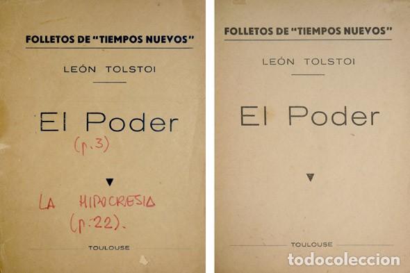 Libros de segunda mano: TOLSTOI, Leon N. El Poder. La Hipocres&iacute;a. S.a. (1946). - Foto 1