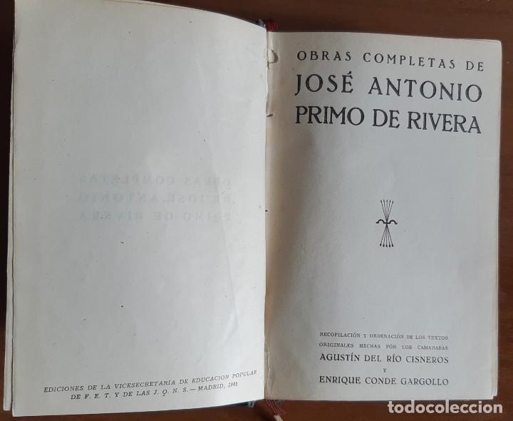 Libros de segunda mano: OBRAS COMPLETAS DE JOSE ANTONIO PRIMO DE RIVERA. - Foto 1