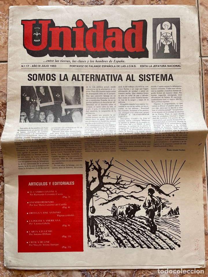 Second hand books: Revista Unidad n&uacute;mero 17 a&ntilde;o III (1983) Falange