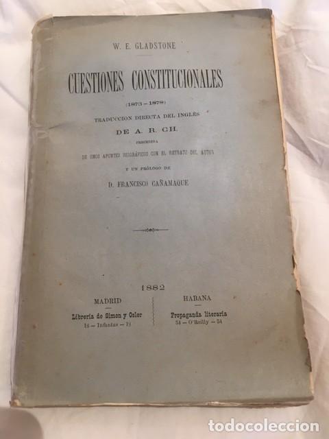 Libros de segunda mano: Cuestiones constitucionales -W.E.Gladstone (1881) - Foto 1