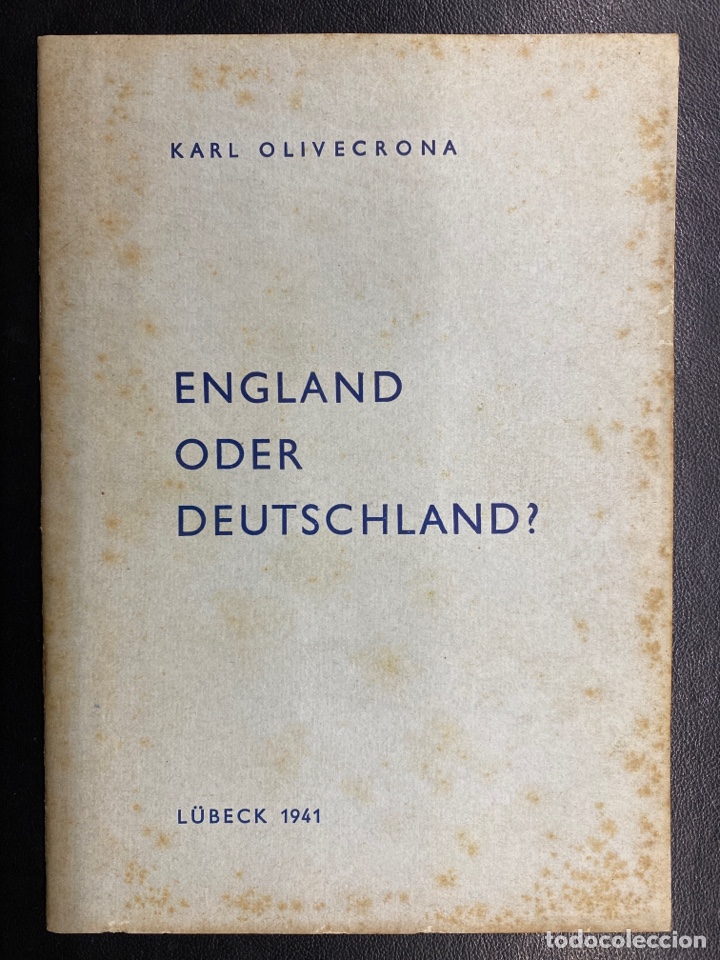 Libros de segunda mano: ENGLAND ODER DEUTSCHLAND? / Karl Olivecrona