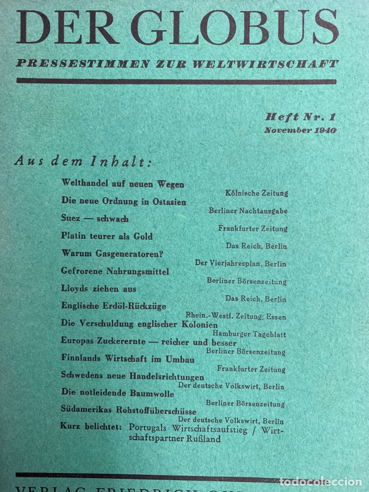 Der Globus. 1940