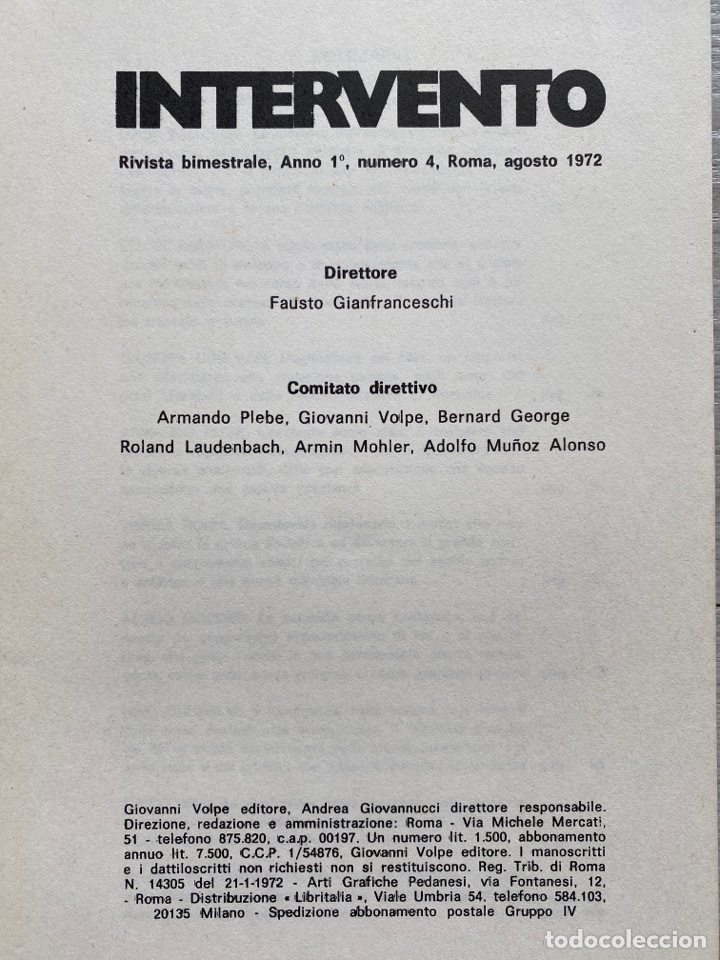 Libros de segunda mano: RIVISTA INTERVENTO / 1972 - Foto 4