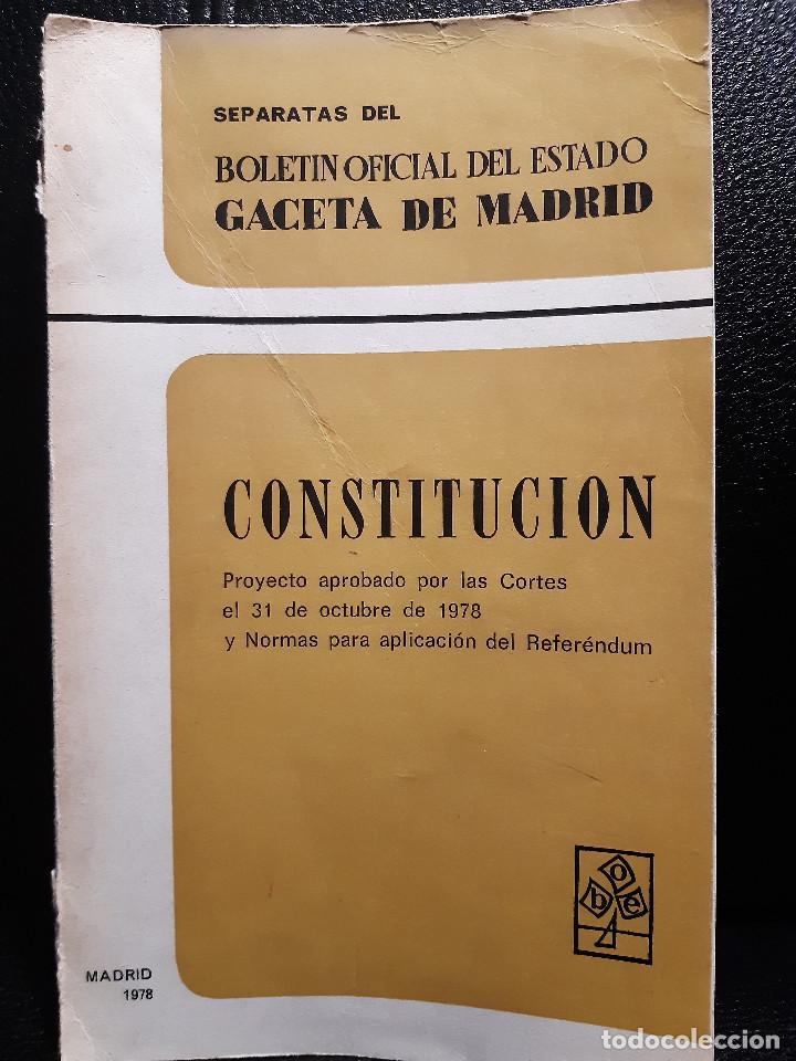 Libri di seconda mano: PROYECTO DE CONSTITUCION ESPA&Ntilde;OLA - 1978 - LIBRO - BOE - CIENCIAS POLITICAS