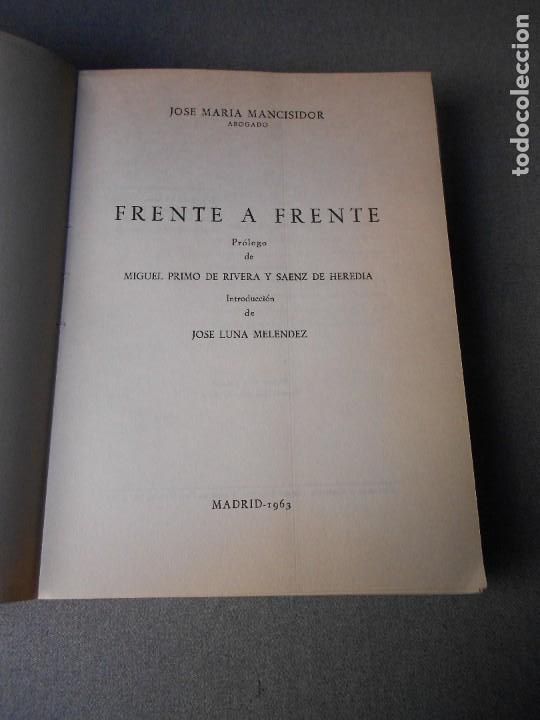 Libros de segunda mano: FRENTE A FRENTE. - Foto 3
