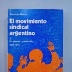 Libros de segunda mano: SEBASTIÁN MAROTTA - EL MOVIMIENTO SINDICAL ARGENTINO TOMO 1. Lote 354575448