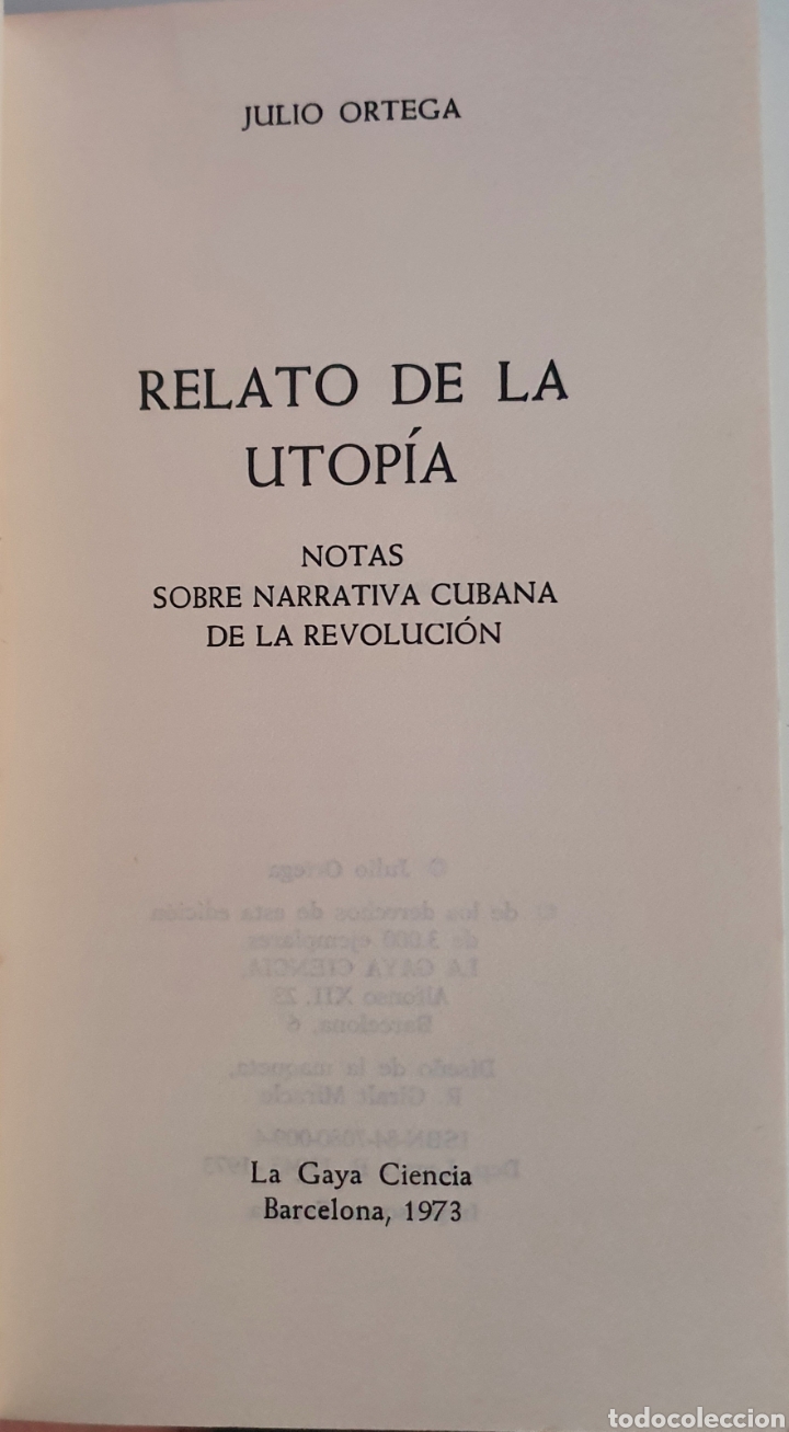 Libros de segunda mano: Julio ortega relato de la utopia - Foto 2