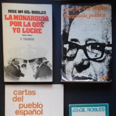 Libros de segunda mano: GIL ROBLES 4 LIBROS: CARTA AL PUEBLO ESPAÑOL + POR UN ESTADO DE DERECHO +MONARQUÍA LUCHÉ +MARGINALIA. Lote 360443885