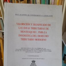 Libros de segunda mano: FILOSOFIA POLÍTICA. VALORACIÓN Y SIGNIFICADO DE LAS IDEAS TRIBUTARIAS DE MONTESQUIEU, L. PEREZ. 2001. Lote 366247596