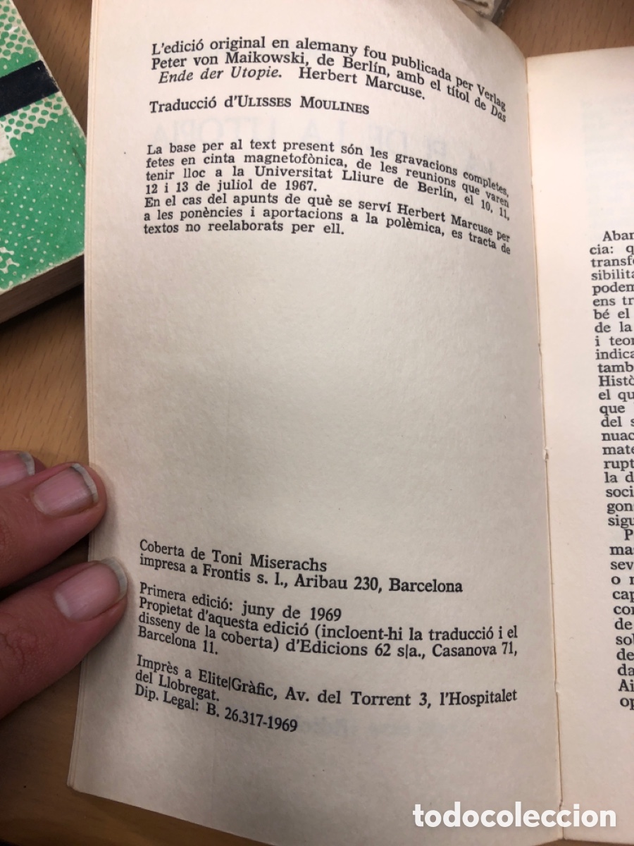 Libros de segunda mano: La fi de la utopia. Herbert Marcuse - Foto 2