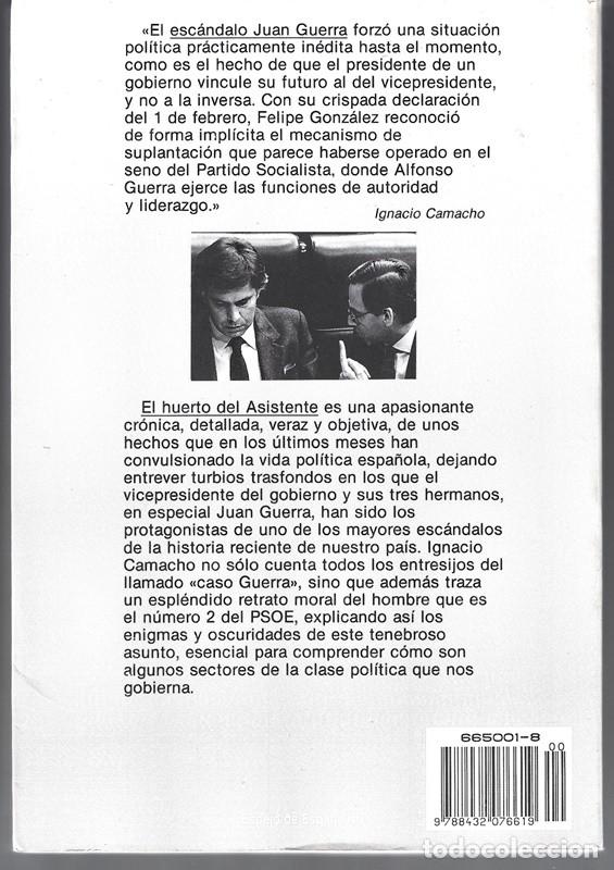 Libros de segunda mano: EL HUERTO DEL ASISTENTE IGNACIO CAMACHO - Foto 2