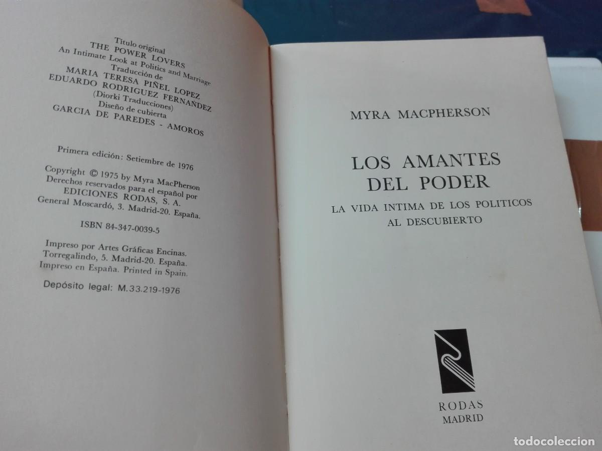 Libros de segunda mano: LOS AMANTES DEL PODER MYRA McPHERSON REDACTORA DEL WASHINGTON POST - Foto 5