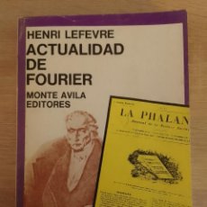 Libros de segunda mano: HENRI LEFEBVRE: ACTUALIDAD DE FOURIER (MONTE ÁVILA EDITORES. 1980). Lote 401374244