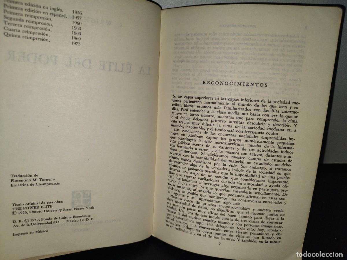 Libros de segunda mano: 172- LA &Eacute;LITE DE PODER - C. WRIGHT MILLS - 1973 - Foto 5