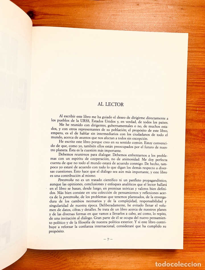Libros de segunda mano: &ldquo;PERESTROIKA&rdquo; Mikhail Gorbachev 1987 - Foto 6