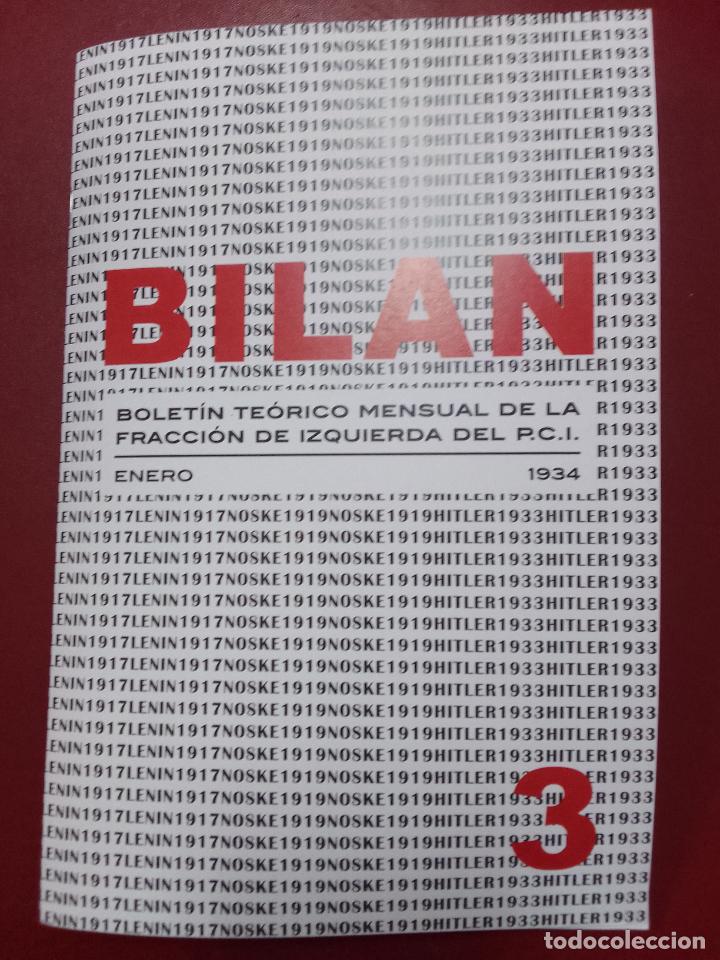 Second hand books: VV.AA.: Bilan. Bolet&iacute;n te&oacute;rico mensual de la fracci&oacute;n de izquierda del P.C.I. n&ordm; 3 (enero 1934))