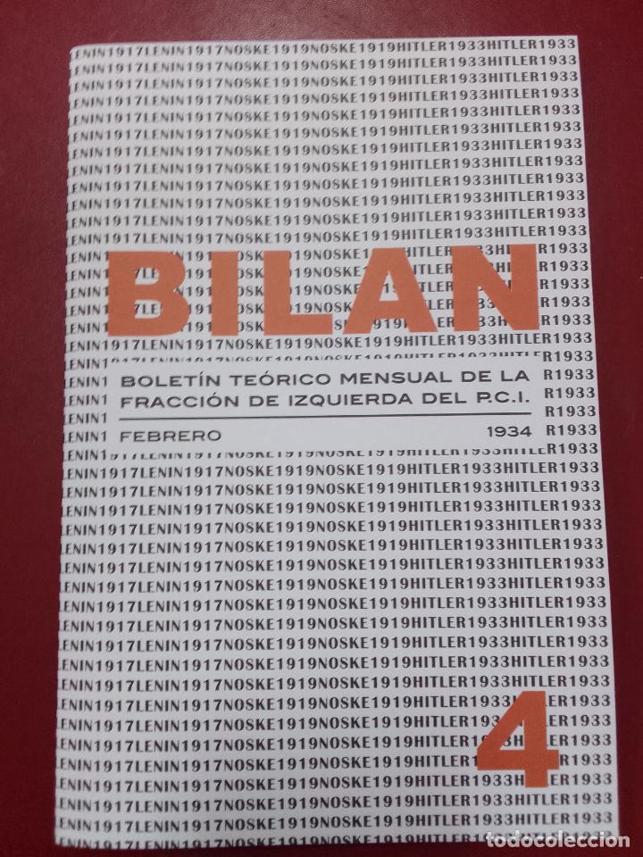 Libros de segunda mano: VV.AA.: Bilan. Bolet&iacute;n te&oacute;rico mensual de la fracci&oacute;n de izquierda del P.C.I. n&ordm; 4 (febrero 1934)