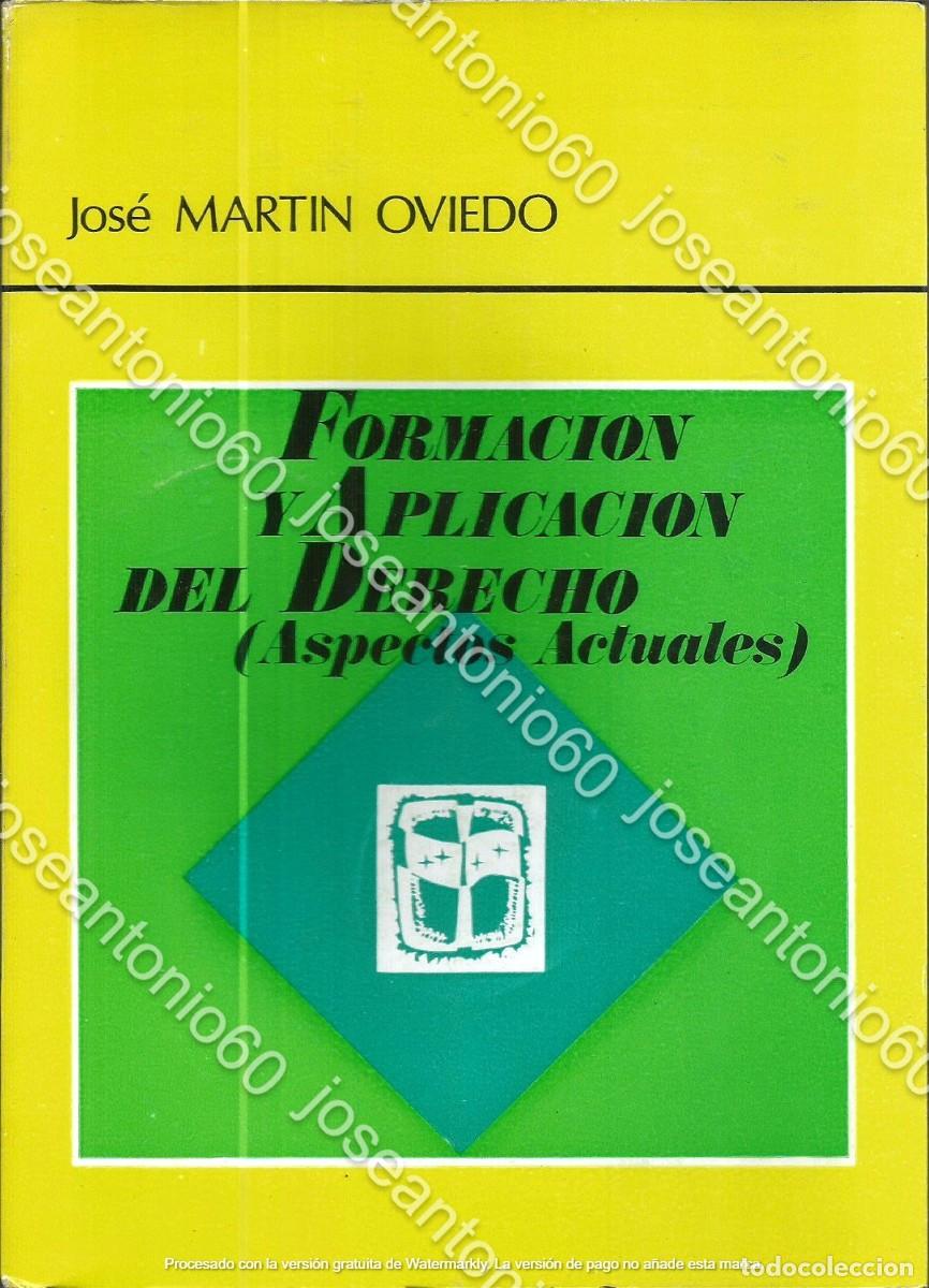 Libros de segunda mano: Formacion y aplicaci&oacute;n del derecho (aspectos actuales). Publicado en 1972 - Jos&eacute; Mart&iacute;n Oviedo