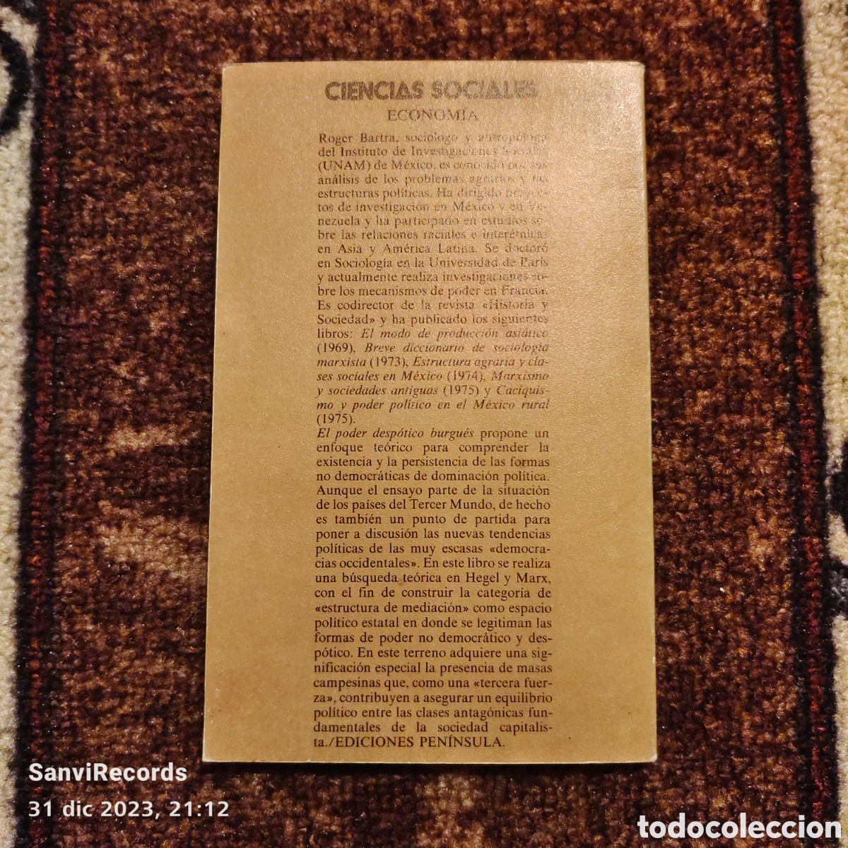 Libros de segunda mano: EL PODER DESP&Oacute;TICO BURGU&Eacute;S (ROGER BARTRA) (EDICIONES DE BOLSILLO) - Foto 2