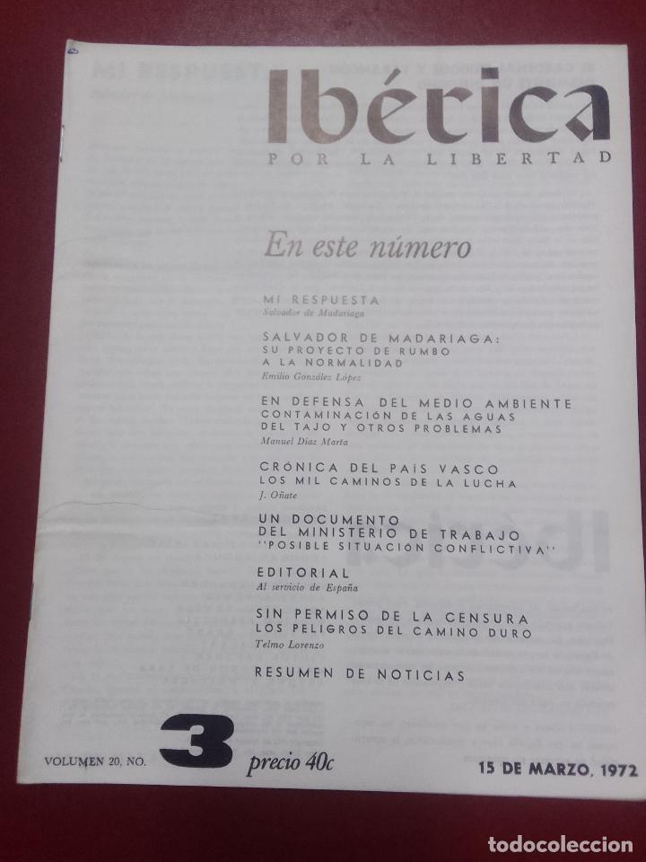 Livres d'occasion: VV.AA. (Victoria Kent, dir.): Revista Ib&eacute;rica por la libertad. Volumen 20. N&ordm; 3 (15 de marzo, 1972)