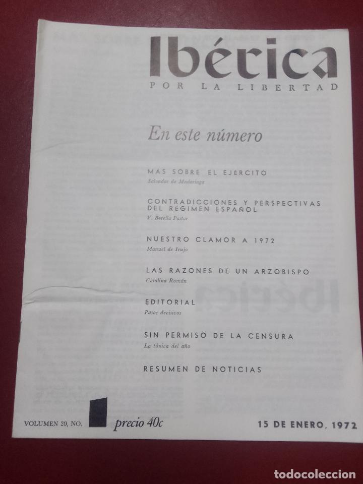 Livres d'occasion: VV.AA. (Victoria Kent, dir.): Revista Ib&eacute;rica por la libertad. Volumen 20. N&ordm; 1 (15 de enero, 1972)