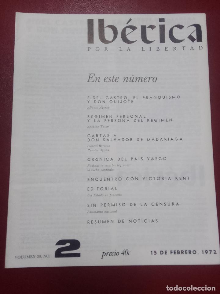Livres d'occasion: VV.AA. (Victoria Kent, dir.) Revista Ib&eacute;rica por la libertad. Volumen 20. N&ordm; 2 (15 de febrero, 1972)
